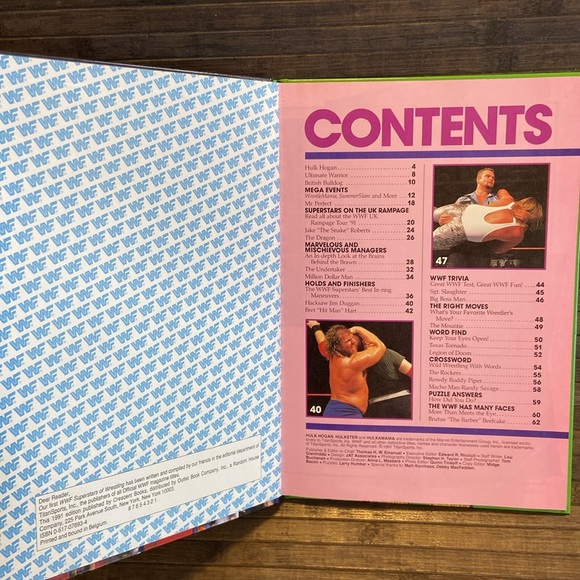 Vintage 1991 WWF Superstars of Wrestling Hard Cover Book Hulk Hogan Cover - Picture 3 of 11